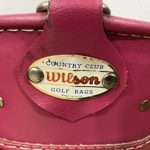 Vintage Wilson Country Club Red Golf Club Bag Made In USA RARE RED LEATHER COLOR - Picture 4 of 10